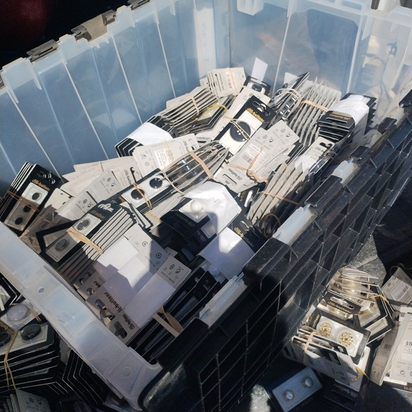 Dill buttons. 3 totes full. Selling by the grocery bag. Random buttons 25$ - Picture 1 of 6